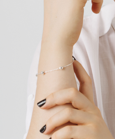 Pulseira Cartier com 5 Bolas Médias – Prata 925