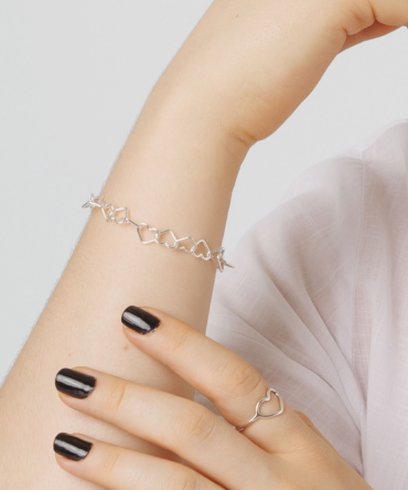 Pulseira Elo Coração Grande – Prata 925