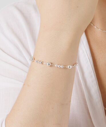 Pulseira Bolas Intercaladas - Prata 925