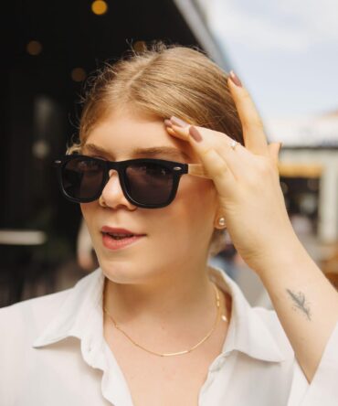 Óculos  Preto Retangular - Lentes Polarizadas