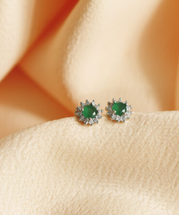 Brinco com Zircônia Verde ou Azul – Prata 925