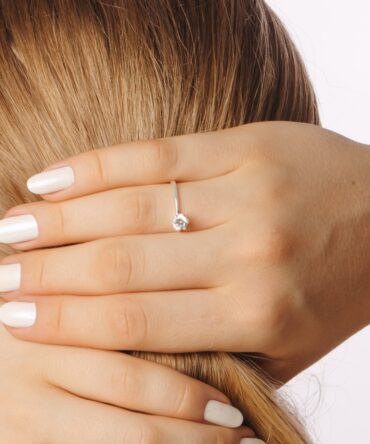 Anel Solitário com Zircônia – Prata 925