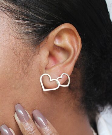 Brinco Coração Vazado – Prata 925
